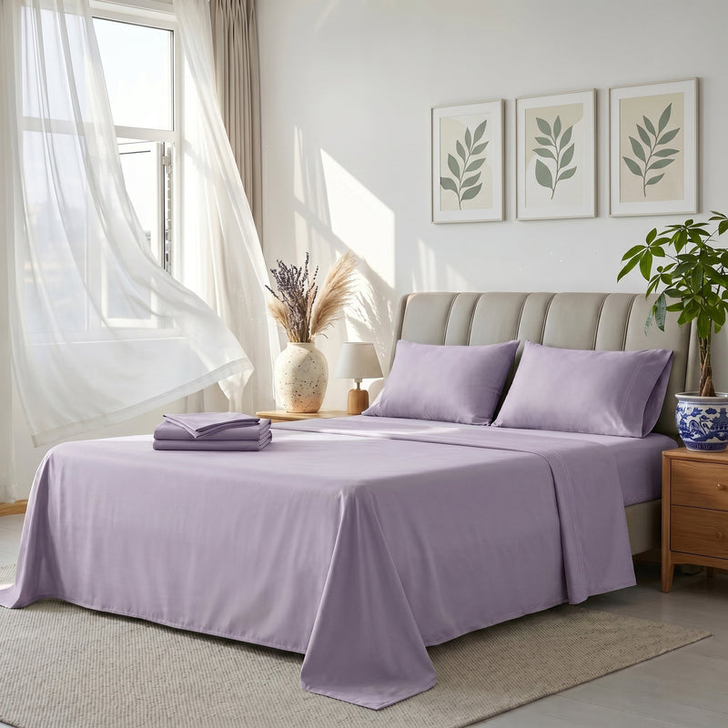 TENCEL Lyocell Sheet Set 4-Piece Moisture-Wicking All-Season Sleep
