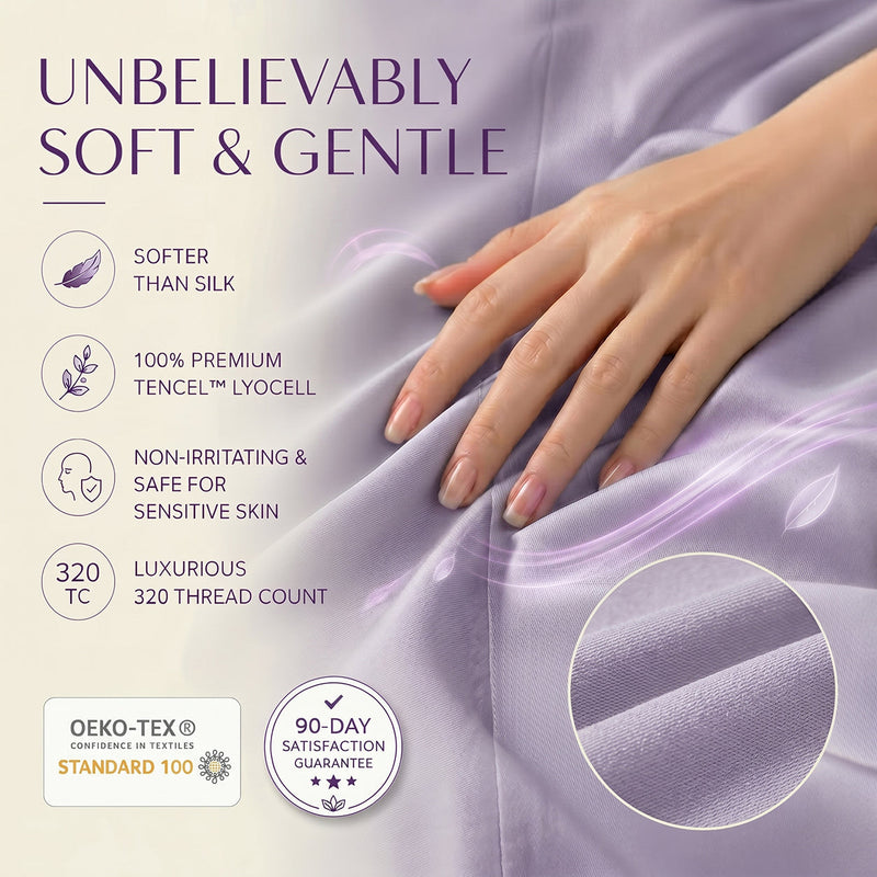 TENCEL Lyocell Sheet Set 4-Piece Moisture-Wicking All-Season Sleep