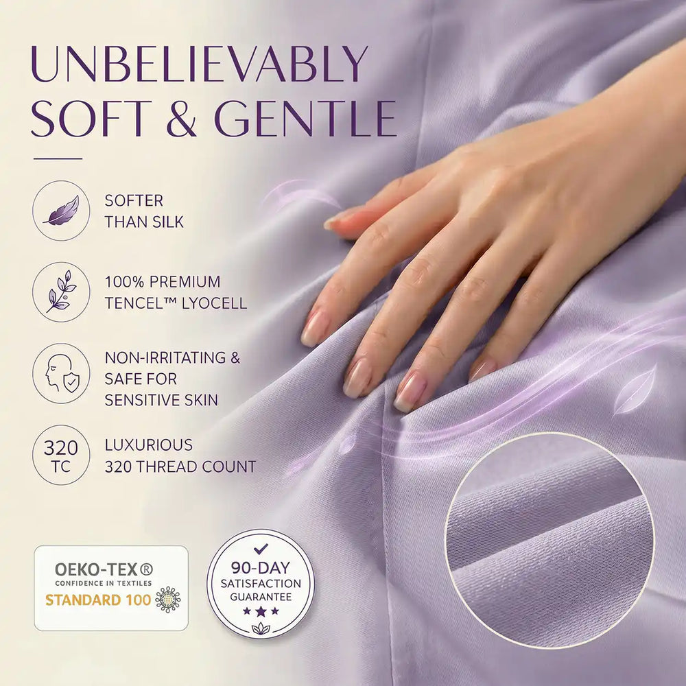 TENCEL Lyocell Sheet Set 4-Piece Moisture-Wicking All-Season Sleep