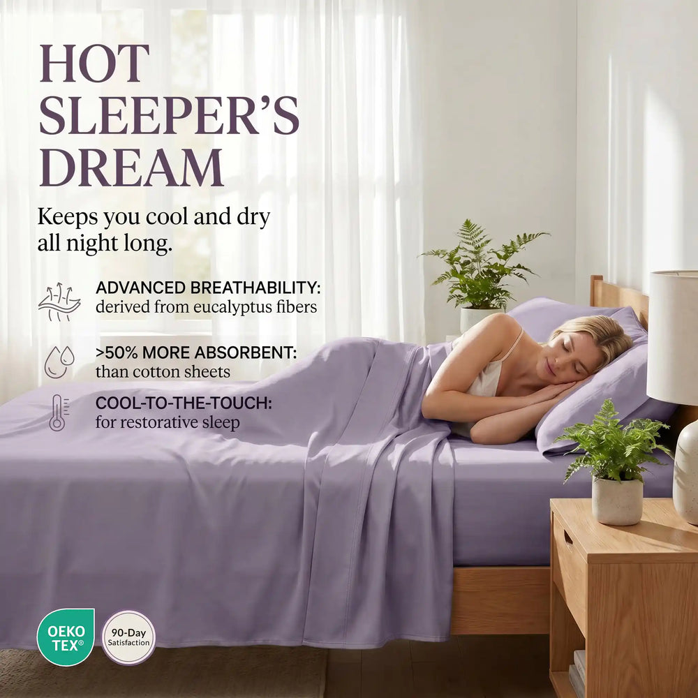 TENCEL Lyocell Sheet Set 4-Piece Moisture-Wicking All-Season Sleep