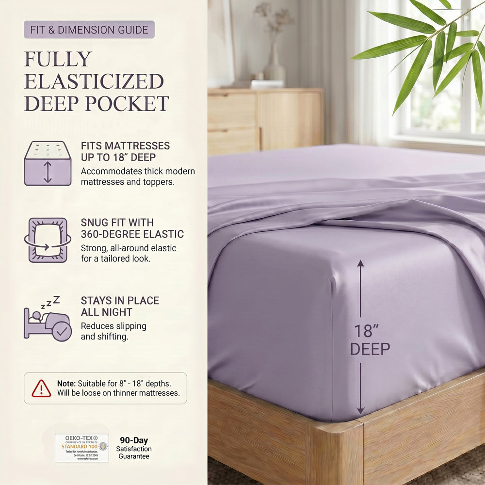 TENCEL Lyocell Sheet Set 4-Piece Moisture-Wicking All-Season Sleep Media 7