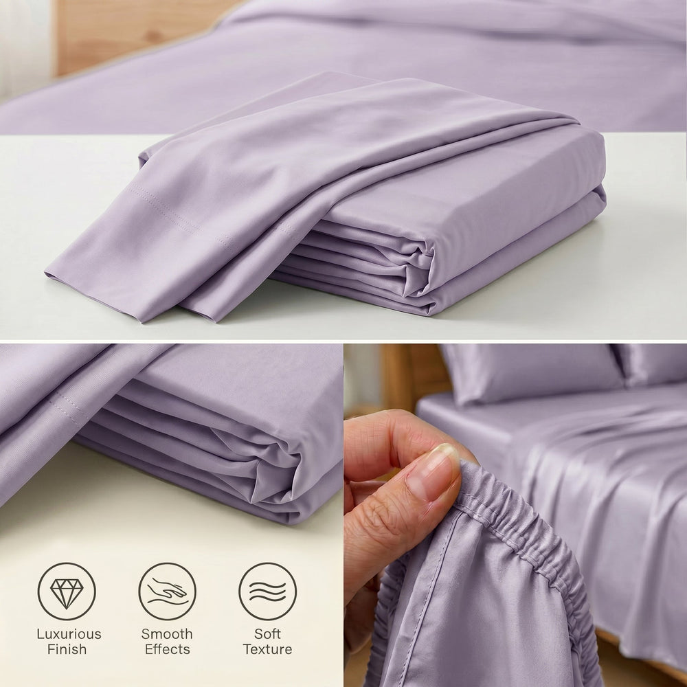 TENCEL Lyocell Sheet Set 4-Piece Moisture-Wicking All-Season Sleep Media 9
