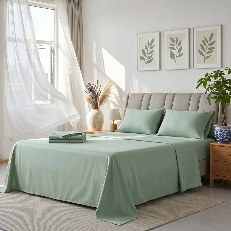 TENCEL Lyocell Sheet Set 4-Piece Moisture-Wicking All-Season Sleep