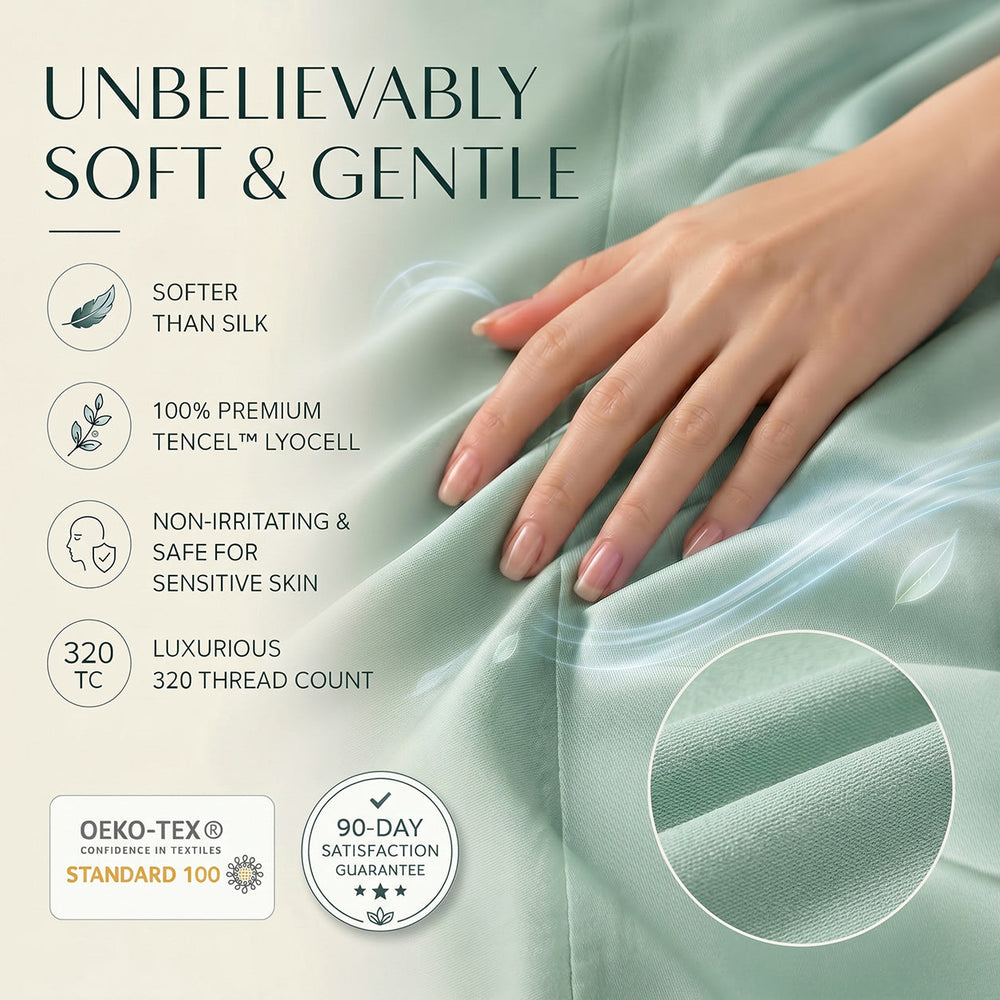 TENCEL Lyocell Sheet Set 4-Piece Moisture-Wicking All-Season Sleep Media 134