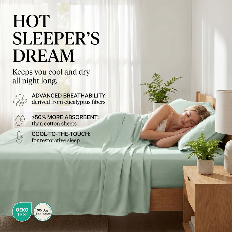 TENCEL Lyocell Sheet Set 4-Piece Moisture-Wicking All-Season Sleep
