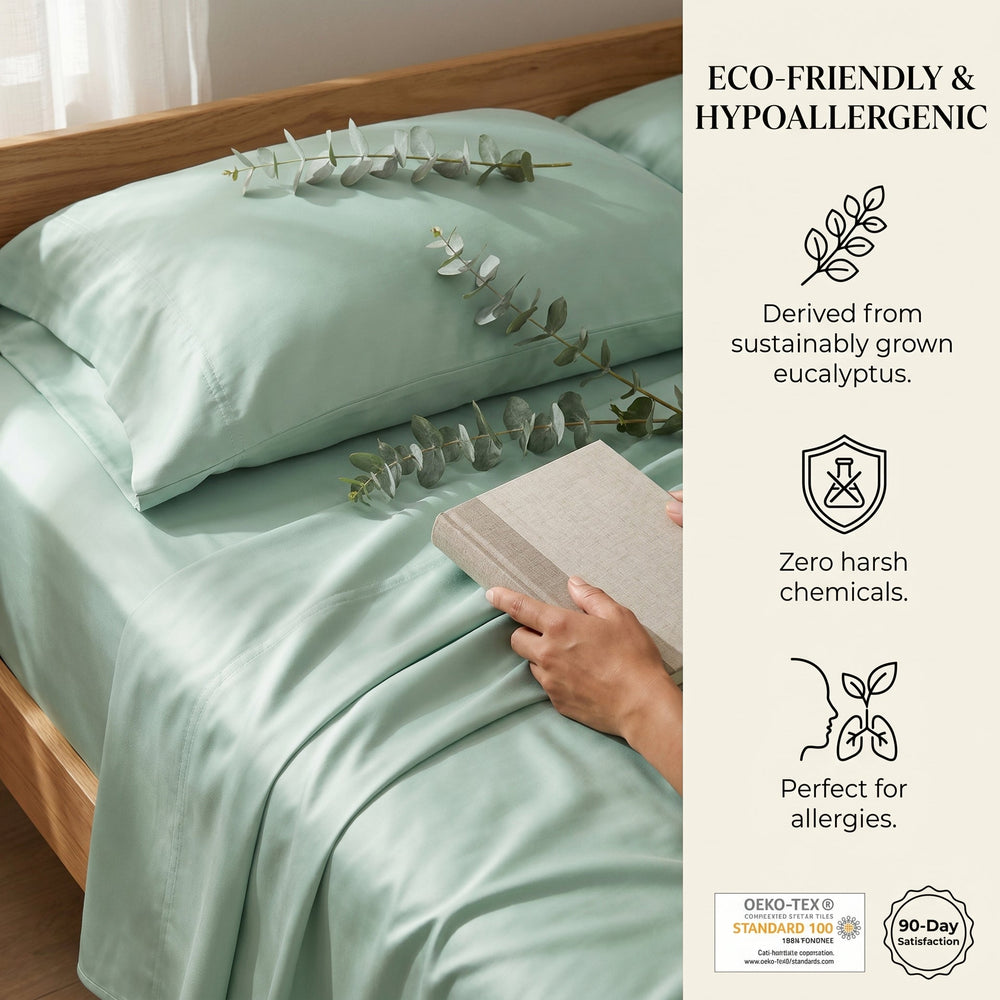 TENCEL Lyocell Sheet Set 4-Piece Moisture-Wicking All-Season Sleep Media 150