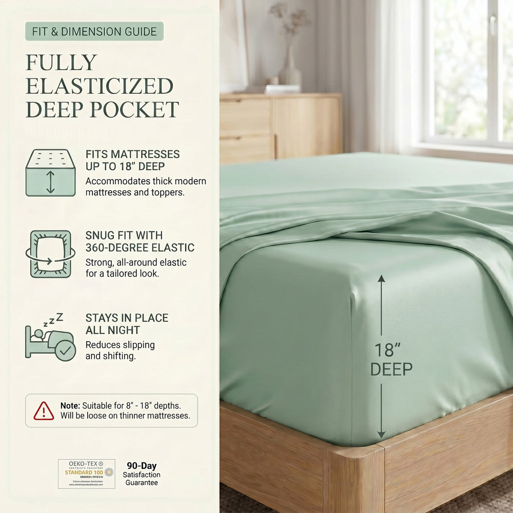 TENCEL Lyocell Sheet Set 4-Piece Moisture-Wicking All-Season Sleep Media 139