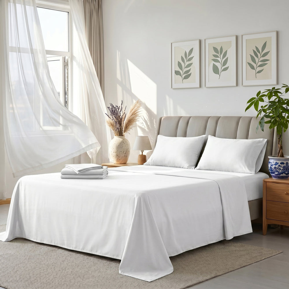 TENCEL Lyocell Sheet Set 4-Piece Moisture-Wicking All-Season Sleep Media 203