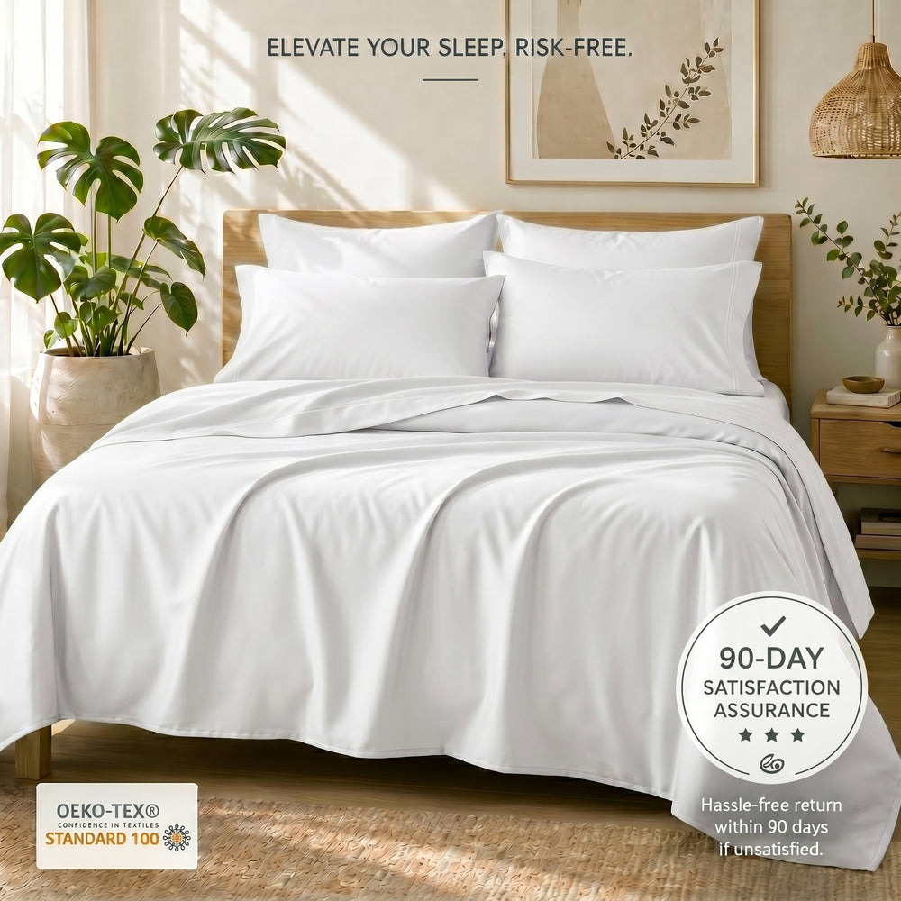 TENCEL Lyocell Sheet Set 4-Piece Moisture-Wicking All-Season Sleep Media 204