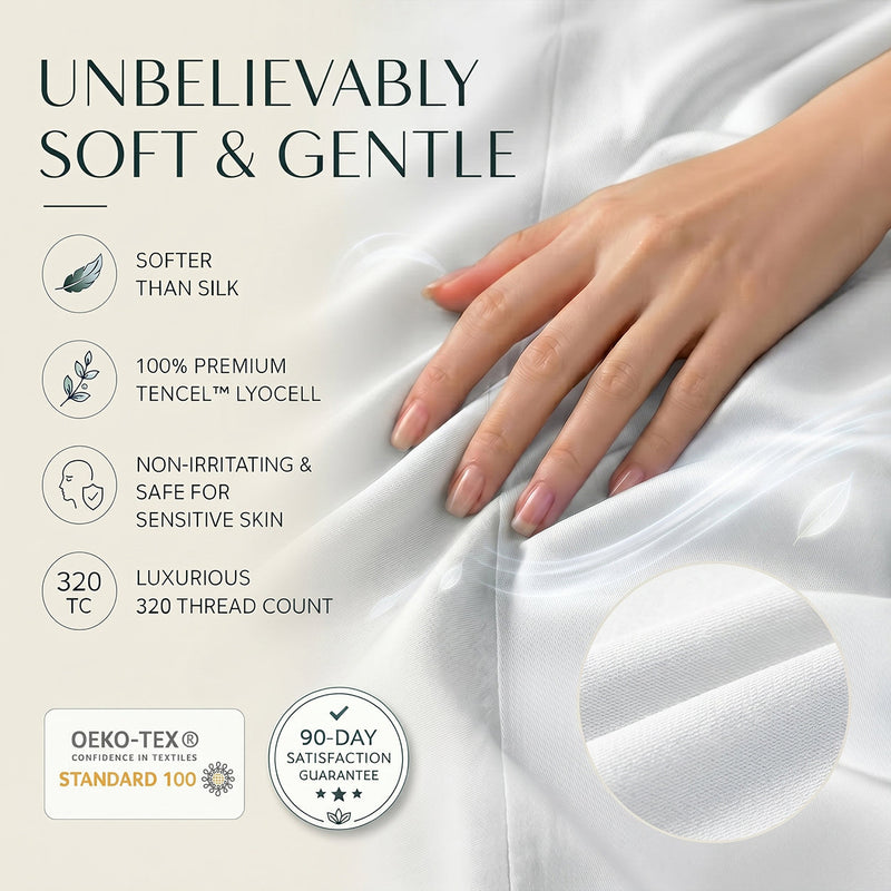 TENCEL Lyocell Sheet Set 4-Piece Moisture-Wicking All-Season Sleep