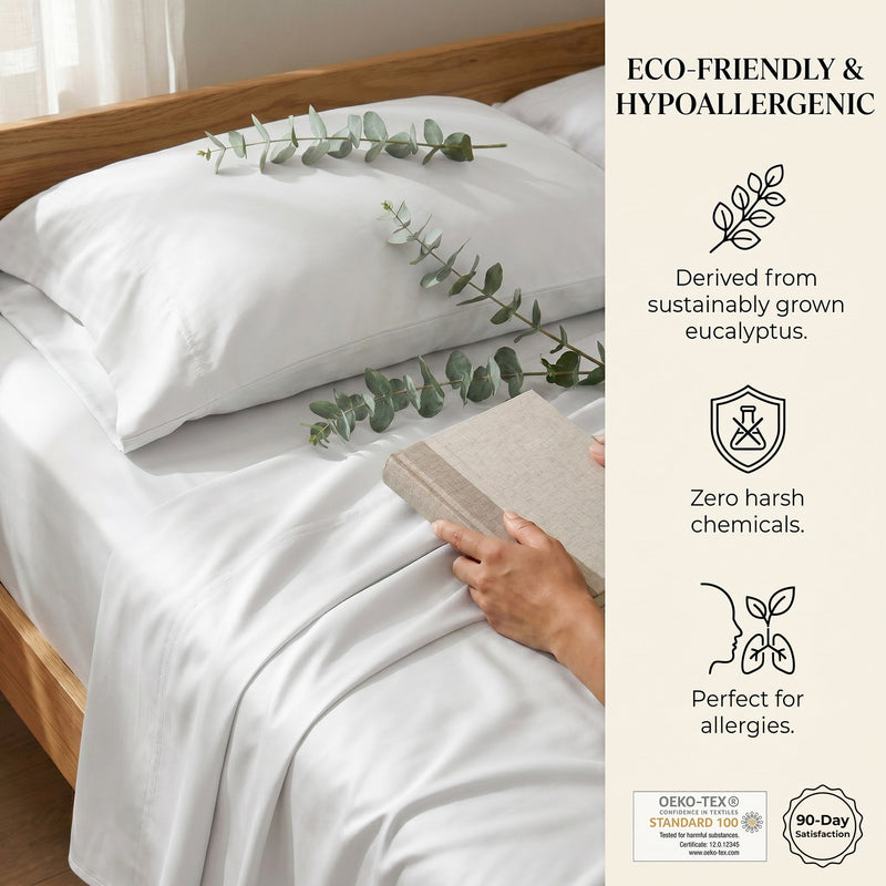TENCEL Lyocell Sheet Set 4-Piece Moisture-Wicking All-Season Sleep