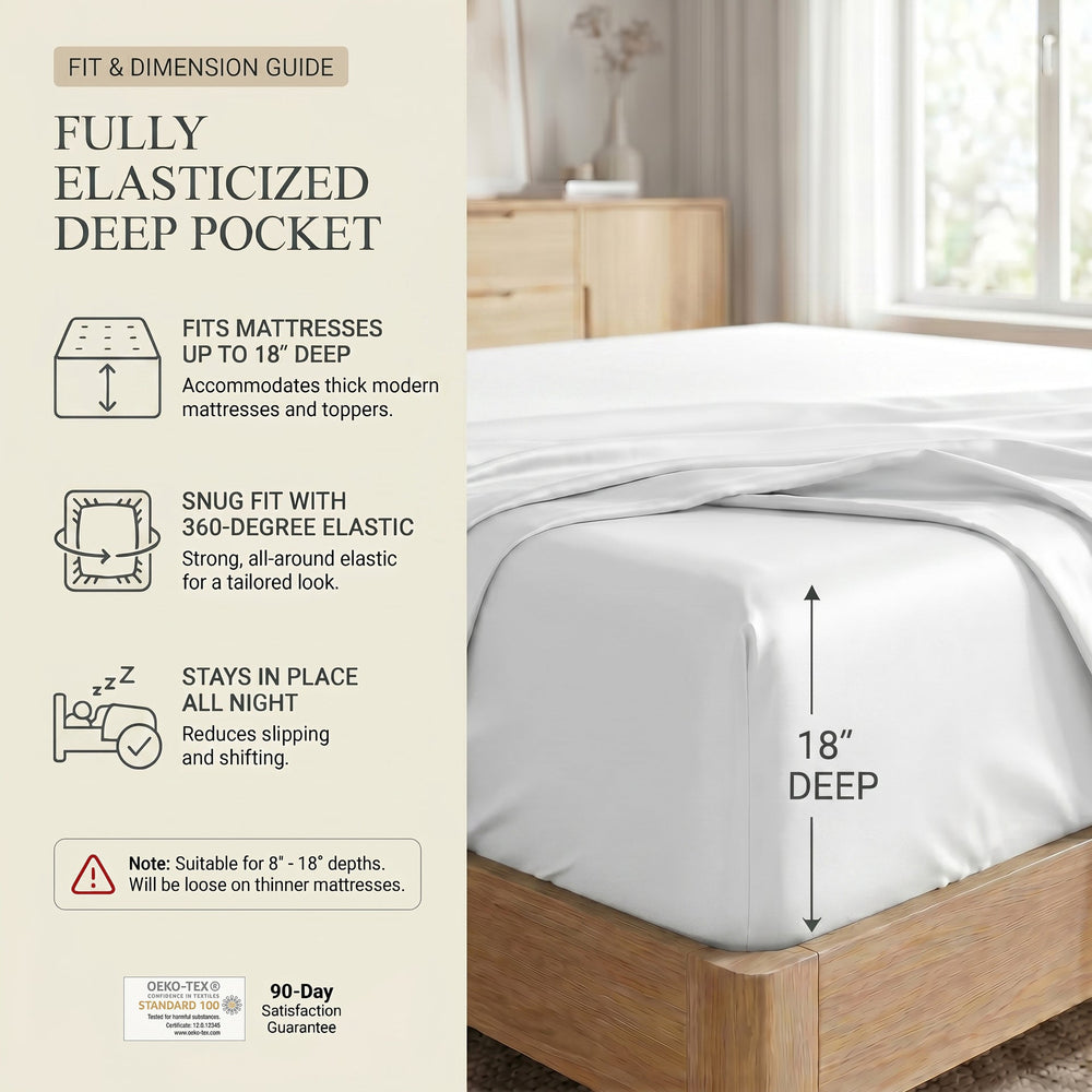 TENCEL Lyocell Sheet Set 4-Piece Moisture-Wicking All-Season Sleep Media 198
