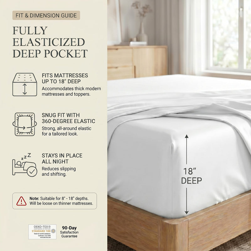 TENCEL Lyocell Sheet Set 4-Piece Moisture-Wicking All-Season Sleep