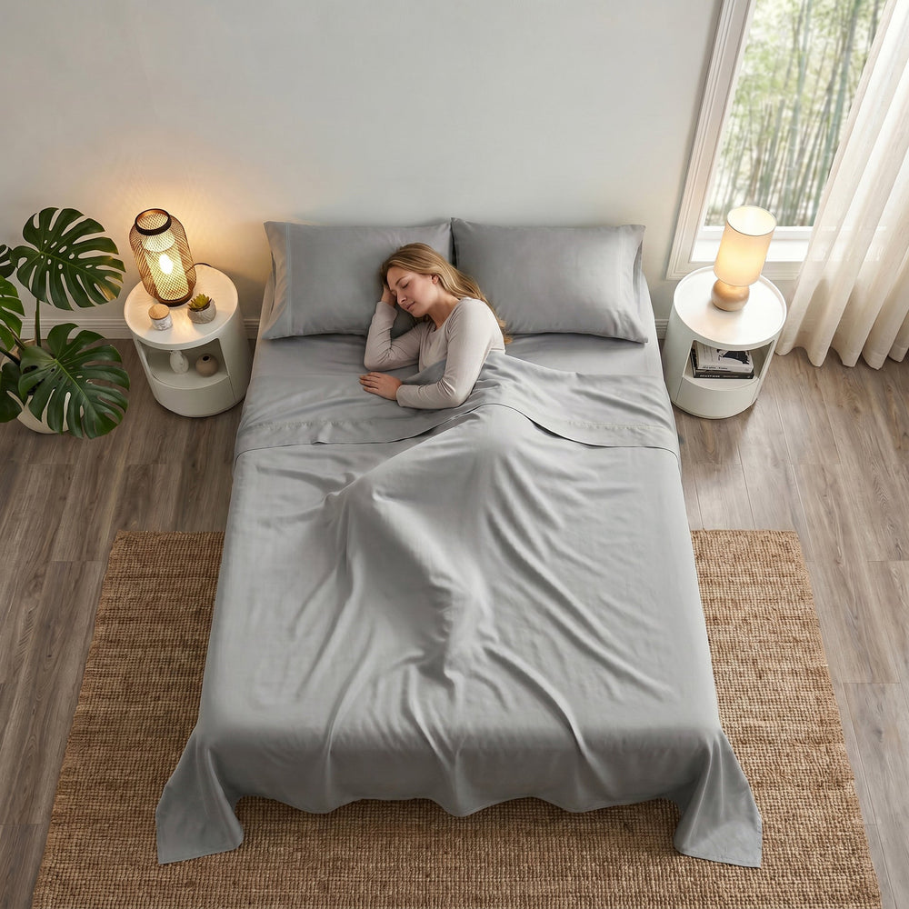 TENCEL Lyocell Sheet Set 4-Piece Moisture-Wicking All-Season Sleep Media 156