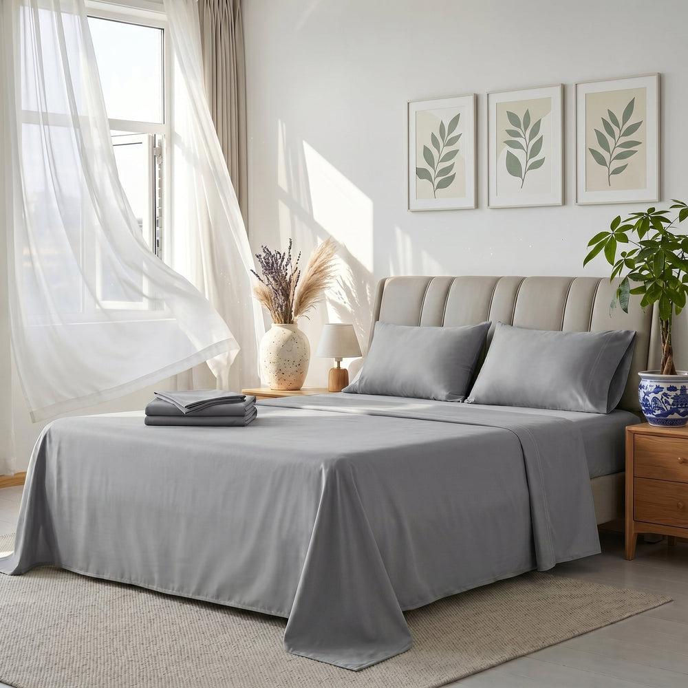 TENCEL Lyocell Sheet Set 4-Piece Moisture-Wicking All-Season Sleep Media 160