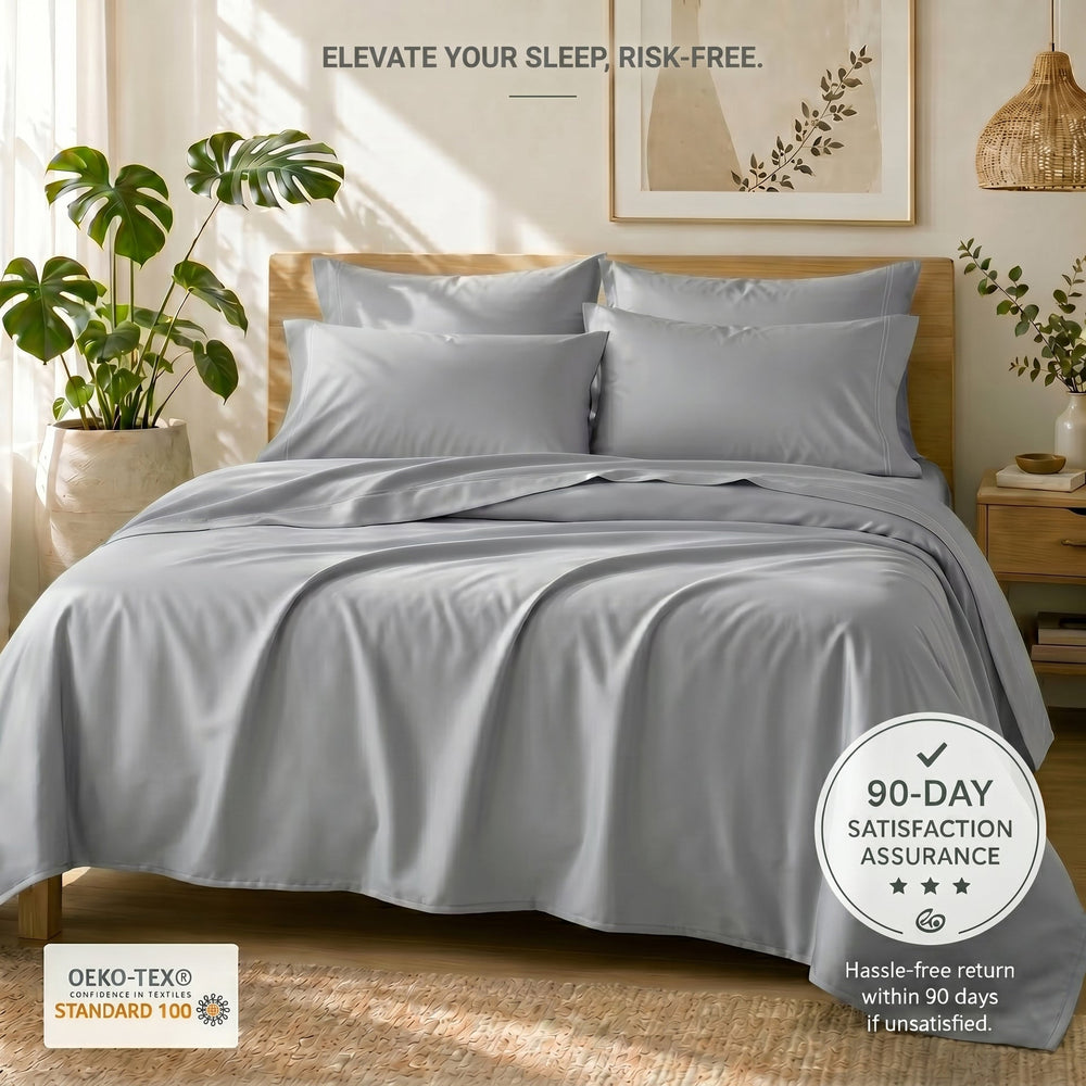 TENCEL Lyocell Sheet Set 4-Piece Moisture-Wicking All-Season Sleep Media 161