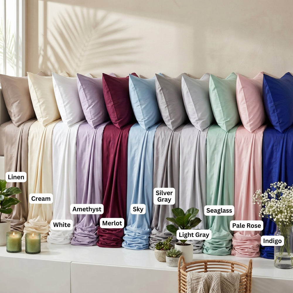 TENCEL Lyocell Sheet Set 4-Piece Moisture-Wicking All-Season Sleep Media 163