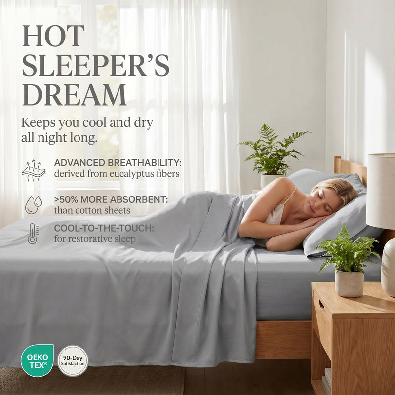 TENCEL Lyocell Sheet Set 4-Piece Moisture-Wicking All-Season Sleep