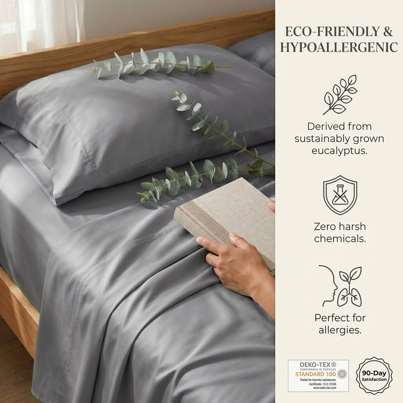 TENCEL Lyocell Sheet Set 4-Piece Moisture-Wicking All-Season Sleep