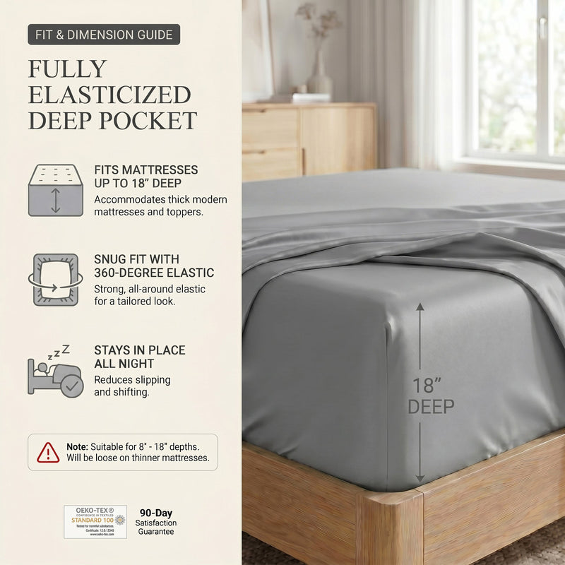 TENCEL Lyocell Sheet Set 4-Piece Moisture-Wicking All-Season Sleep