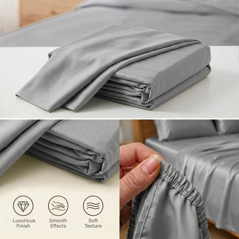 TENCEL Lyocell Sheet Set 4-Piece Moisture-Wicking All-Season Sleep