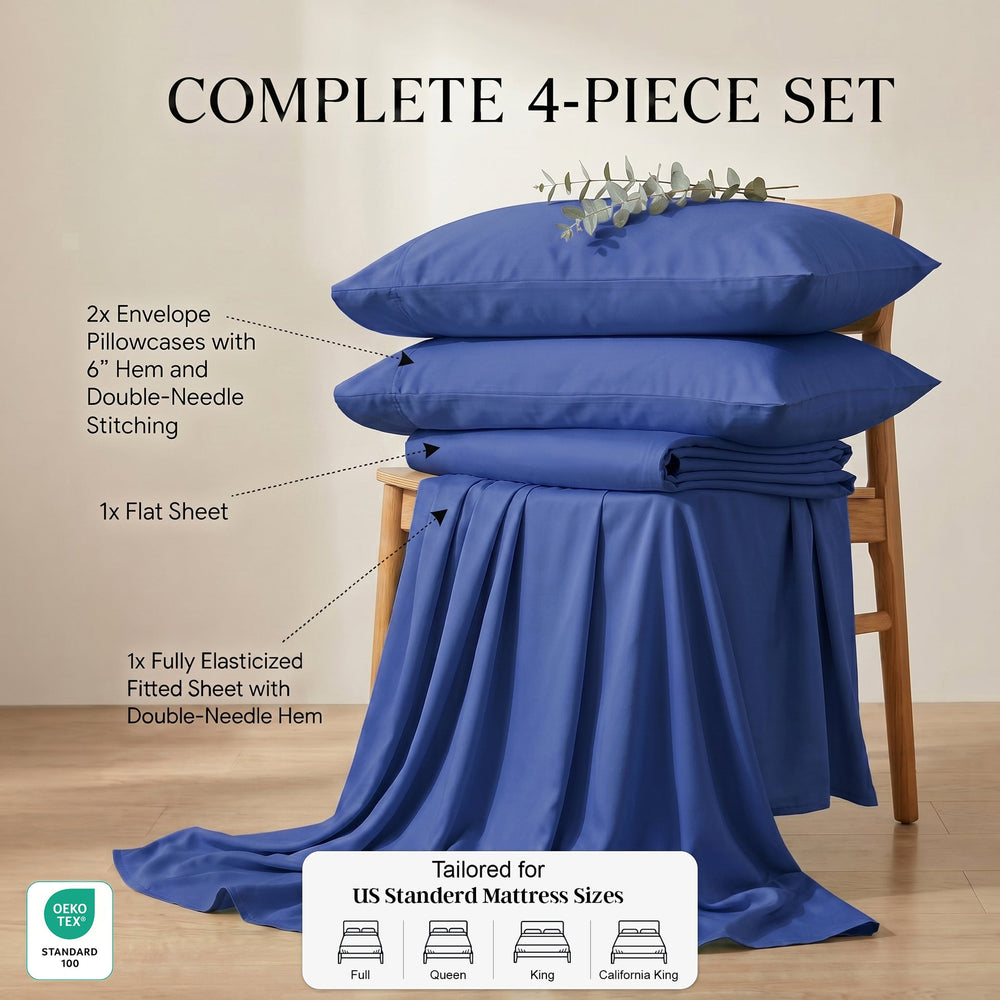 TENCEL Lyocell Sheet Set 4-Piece Moisture-Wicking All-Season Sleep Media 41