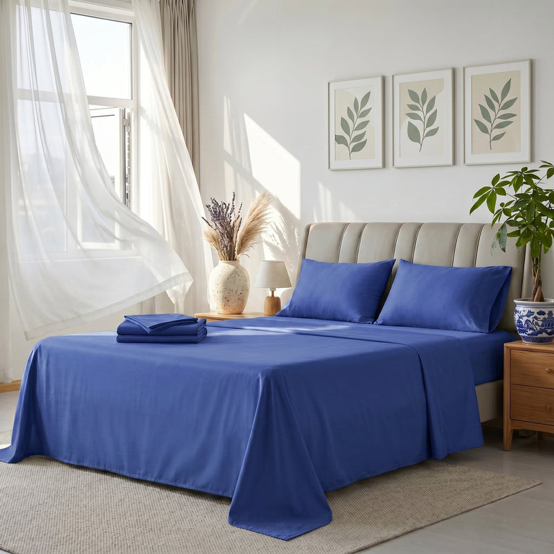 TENCEL Lyocell Sheet Set 4-Piece Moisture-Wicking All-Season Sleep