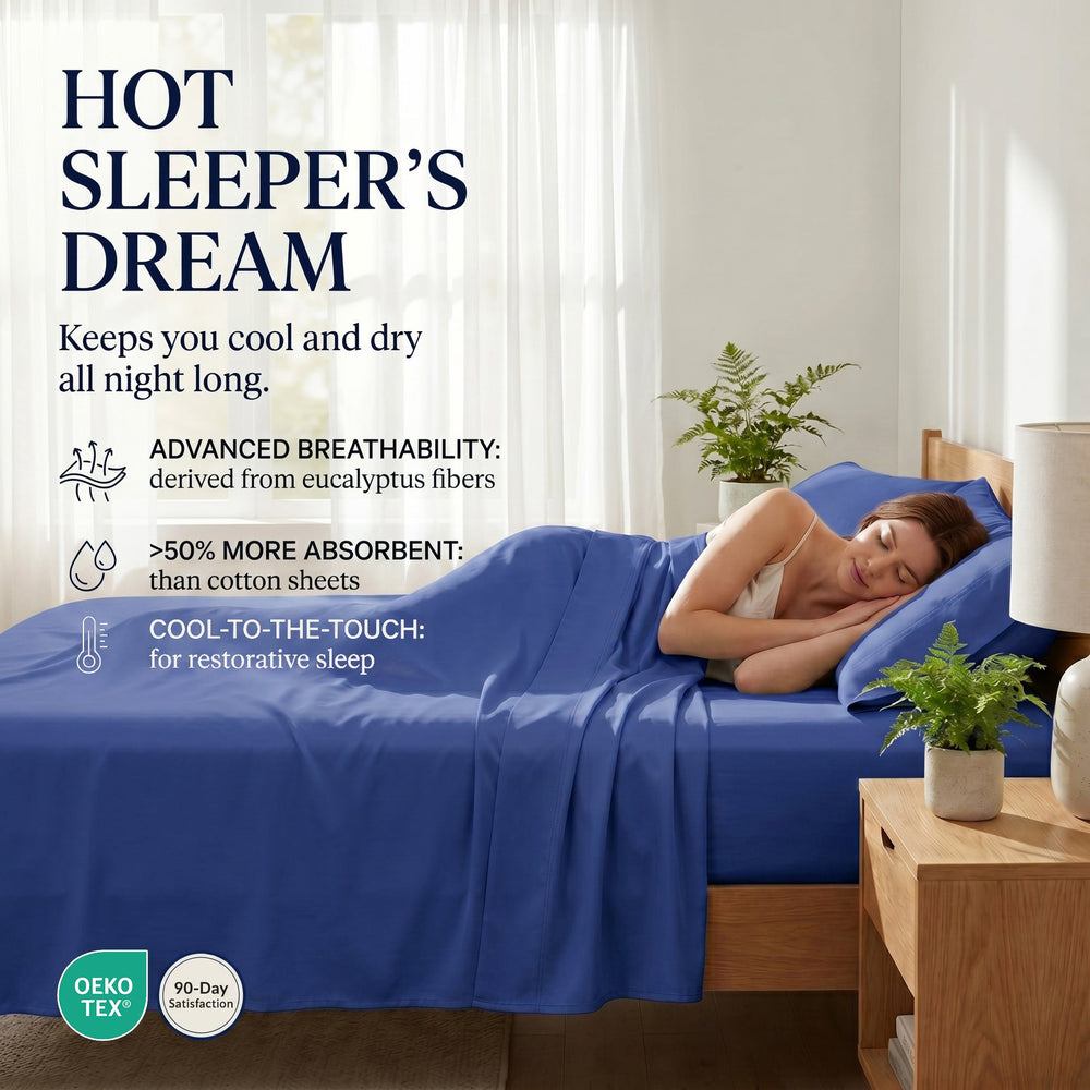 TENCEL Lyocell Sheet Set 4-Piece Moisture-Wicking All-Season Sleep Media 52