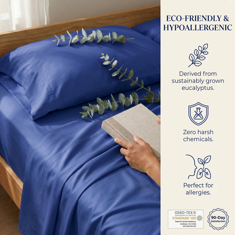 TENCEL Lyocell Sheet Set 4-Piece Moisture-Wicking All-Season Sleep