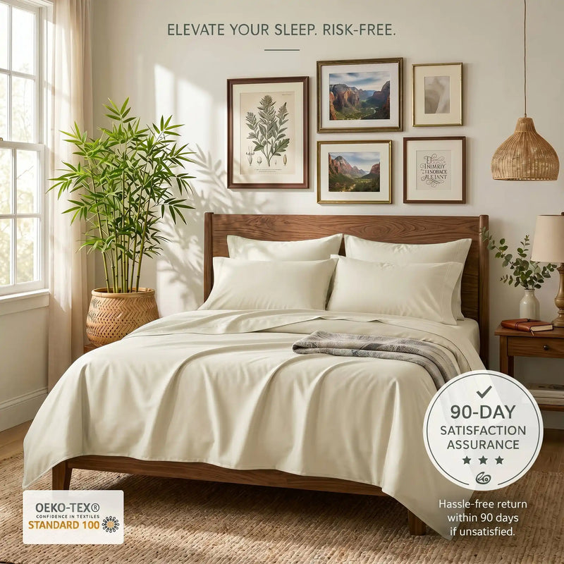 Bamboo Sheet Set Organic Bamboo & Oeko-Tex Certified Soft Sleep Comfort