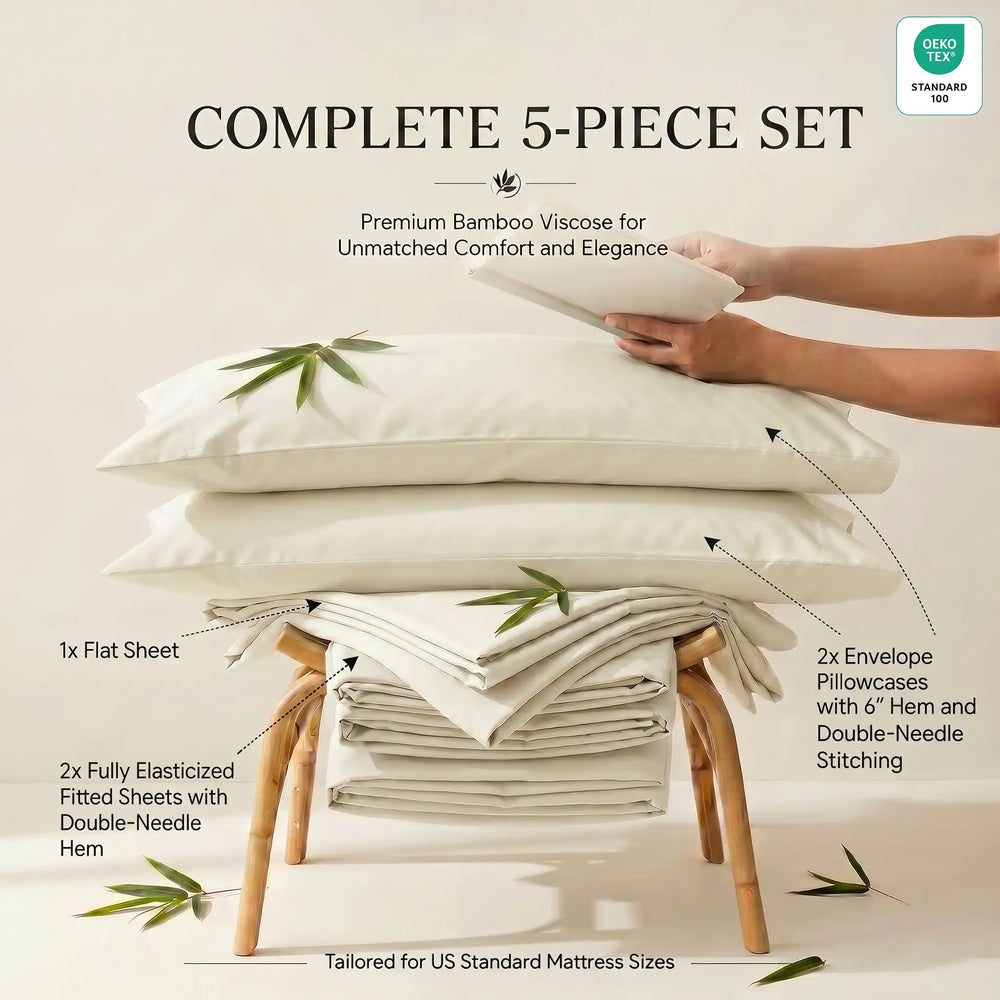 Bamboo Sheet Set Organic Bamboo & Oeko-Tex Certified Soft Sleep Comfort