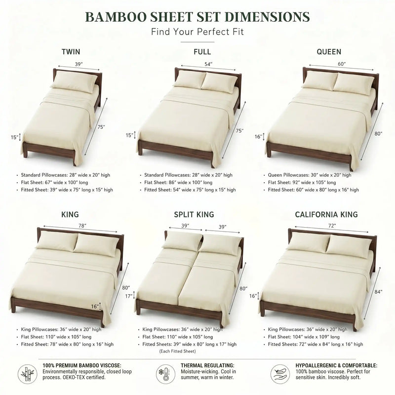 Bamboo Sheet Set Organic Bamboo & Oeko-Tex Certified Soft Sleep Comfort