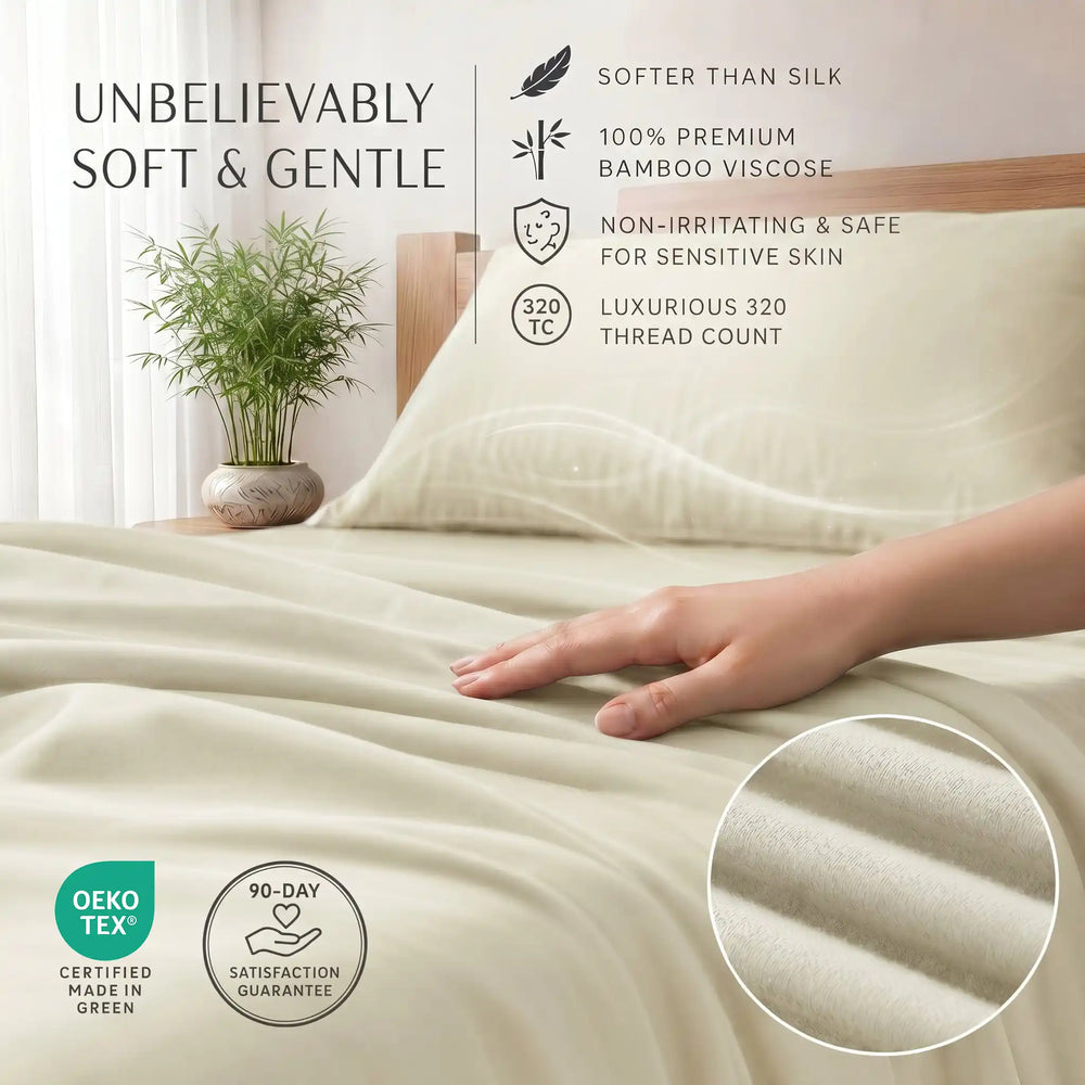 Bamboo Sheet Set Organic Bamboo & Oeko-Tex Certified Soft Sleep Comfort