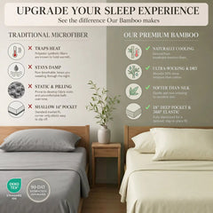 Bamboo Sheet Set Organic Bamboo & Oeko-Tex Certified Soft Sleep Comfort perspective