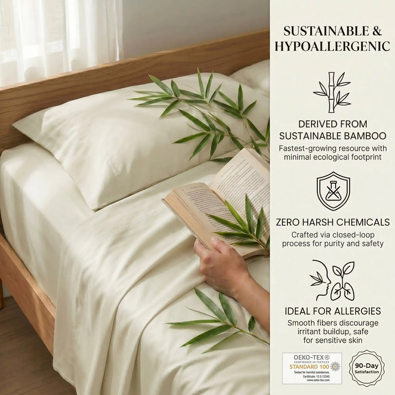 Bamboo Sheet Set Organic Bamboo & Oeko-Tex Certified Soft Sleep Comfort