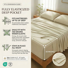 Bamboo Sheet Set Organic Bamboo & Oeko-Tex Certified Soft Sleep Comfort perspective