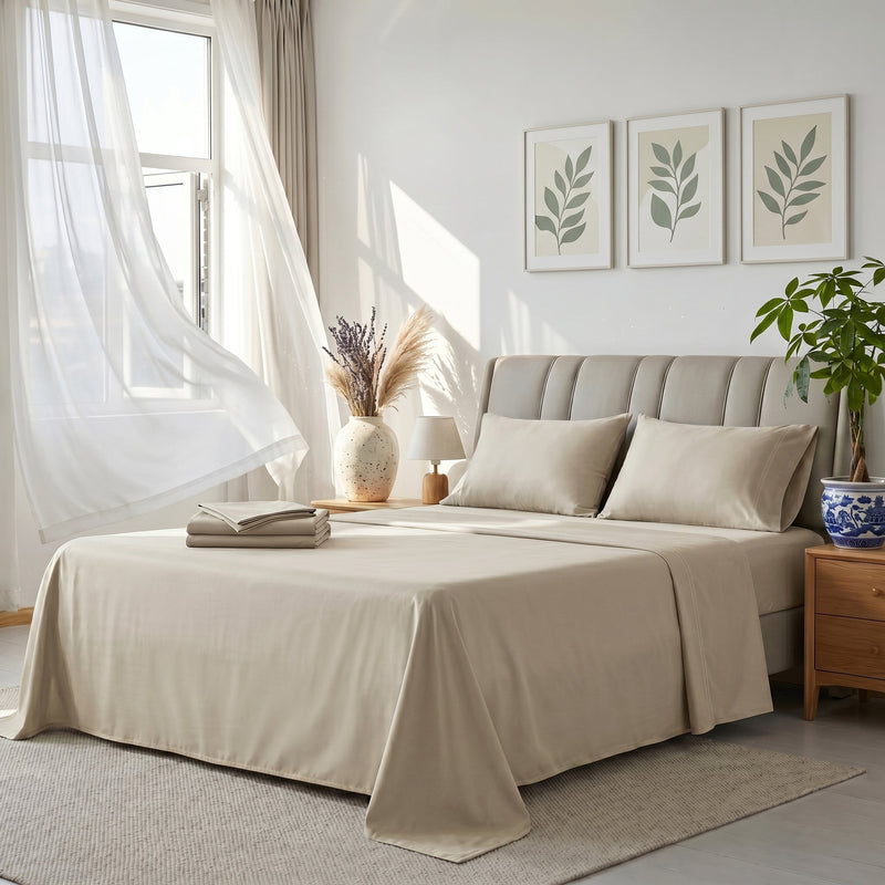 TENCEL Lyocell Sheet Set 4-Piece Moisture-Wicking All-Season Sleep