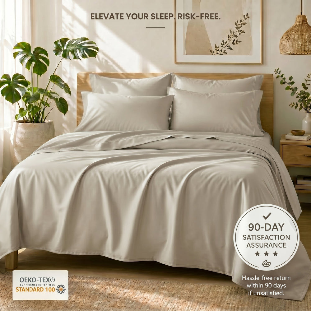TENCEL Lyocell Sheet Set 4-Piece Moisture-Wicking All-Season Sleep Media 85