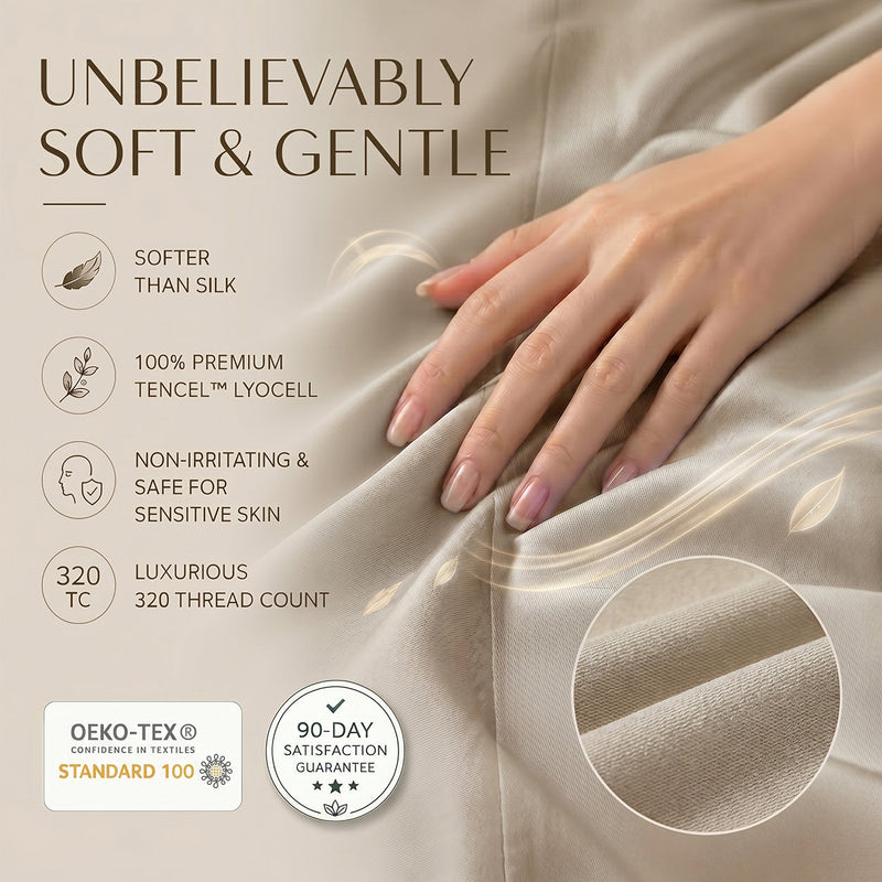 TENCEL Lyocell Sheet Set 4-Piece Moisture-Wicking All-Season Sleep