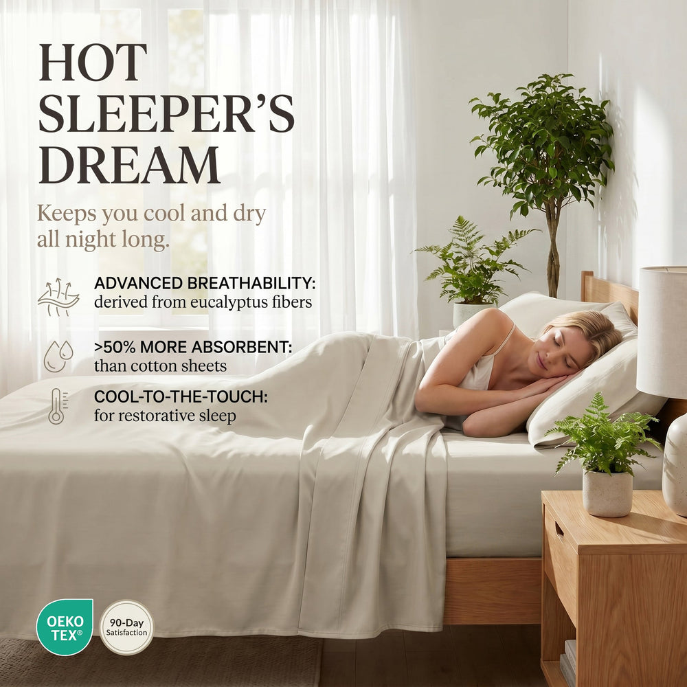 TENCEL Lyocell Sheet Set 4-Piece Moisture-Wicking All-Season Sleep Media 88