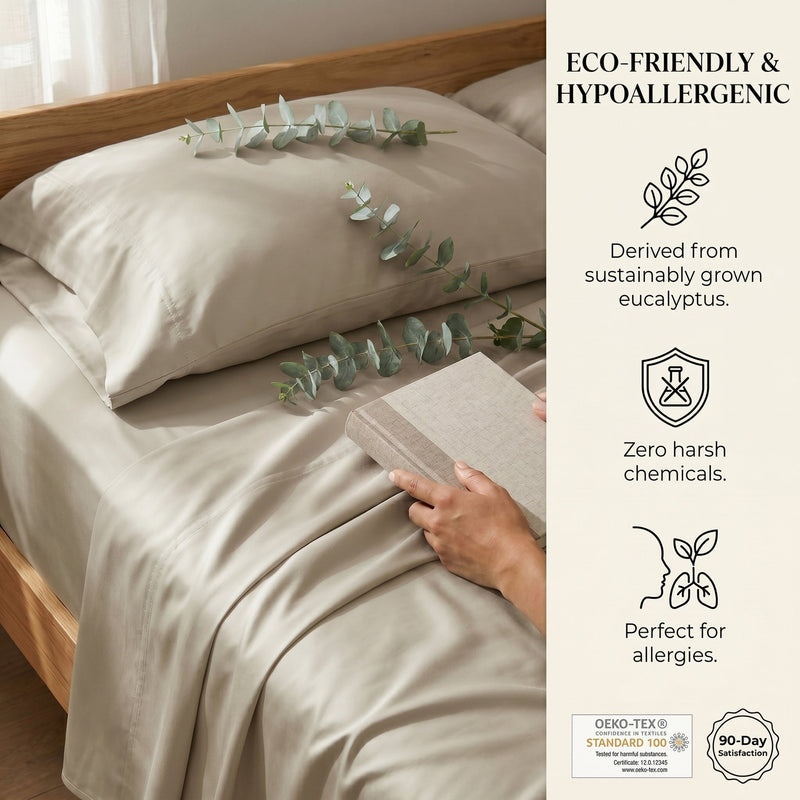 TENCEL Lyocell Sheet Set 4-Piece Moisture-Wicking All-Season Sleep