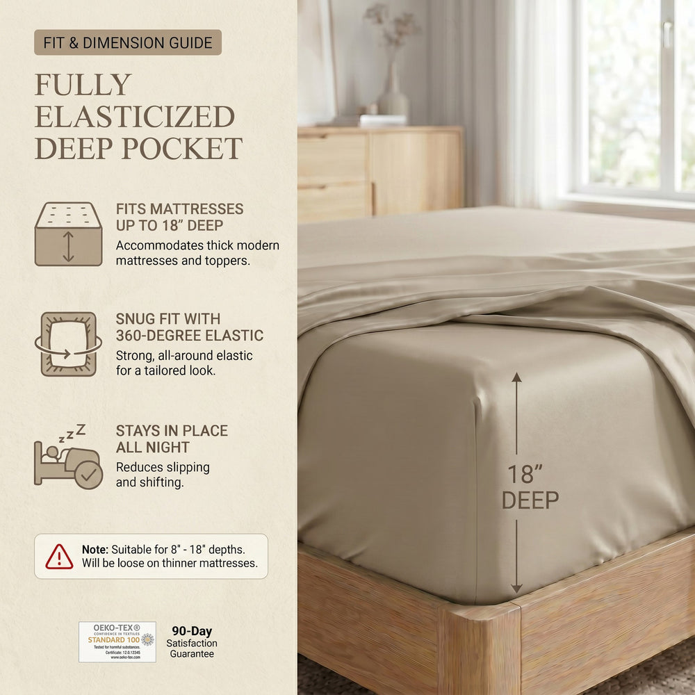 TENCEL Lyocell Sheet Set 4-Piece Moisture-Wicking All-Season Sleep Media 91