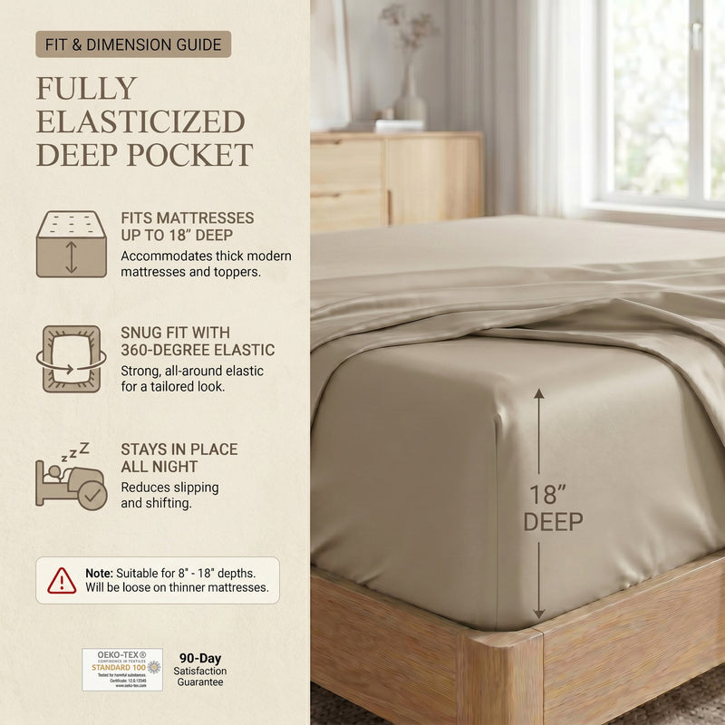 TENCEL Lyocell Sheet Set 4-Piece Moisture-Wicking All-Season Sleep