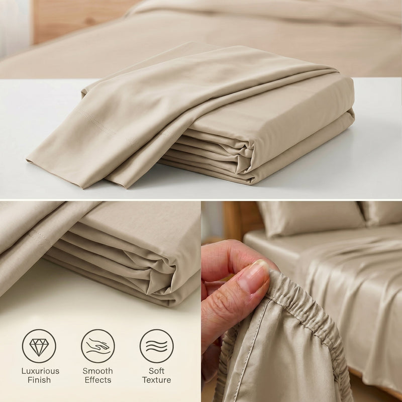 TENCEL Lyocell Sheet Set 4-Piece Moisture-Wicking All-Season Sleep