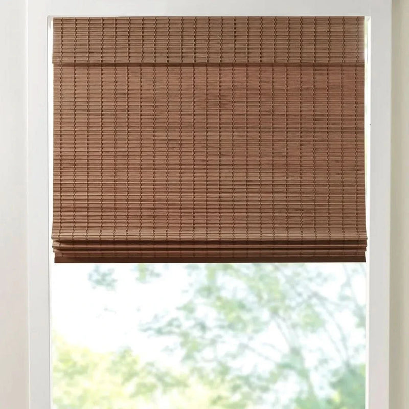Bamboo Roman Shade Light Filtering 64-Inch Window Covering For Living Room