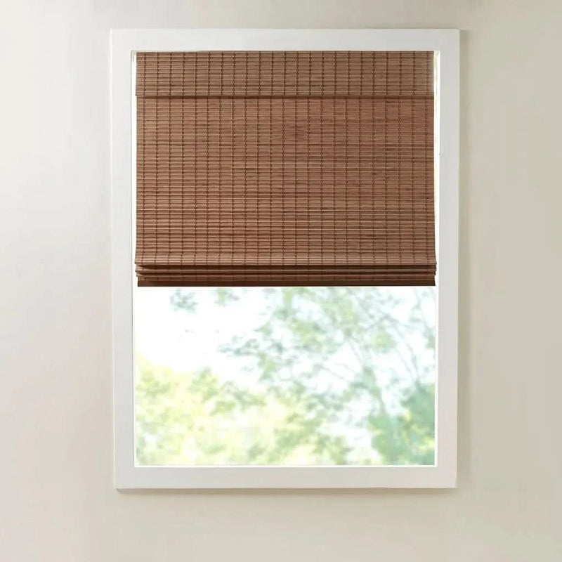 Bamboo Roman Shade Light Filtering 64-Inch Window Covering For Living Room