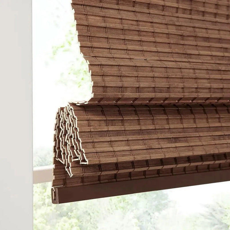 Bamboo Roman Shade Light Filtering 64-Inch Window Covering For Living Room