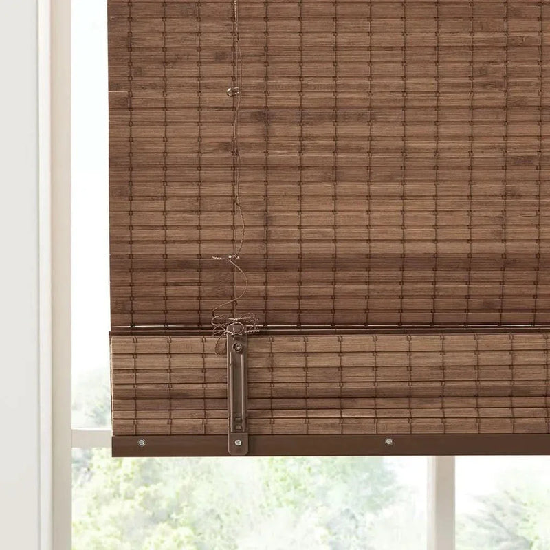 Bamboo Roman Shade Light Filtering 64-Inch Window Covering For Living Room