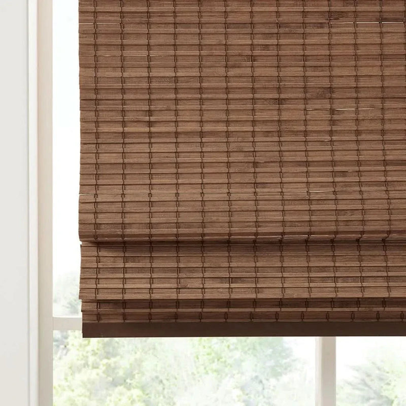 Bamboo Roman Shade Light Filtering 64-Inch Window Covering For Living Room