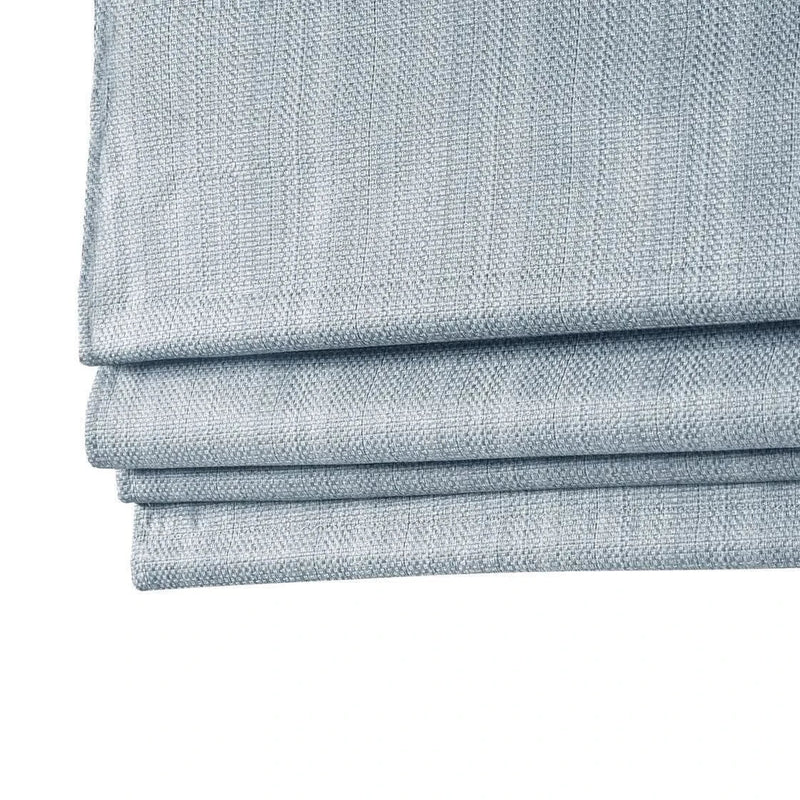 Roman Shade Basketweave Polyester Blue Room Darkening Cordless Decor